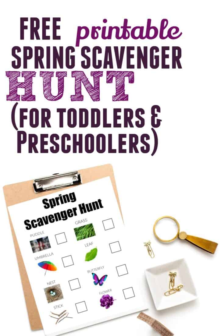 Free Spring Scavenger Hunt Printable for Toddlers and Preschoolers