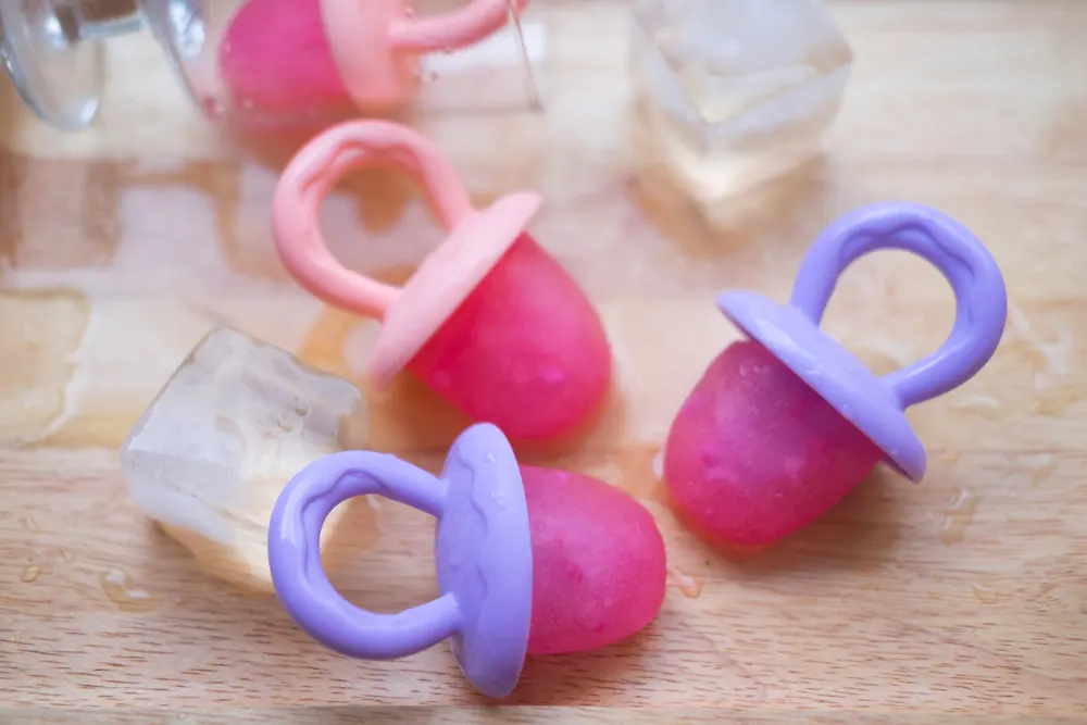 Refreshing homemade popsicle with ice cube